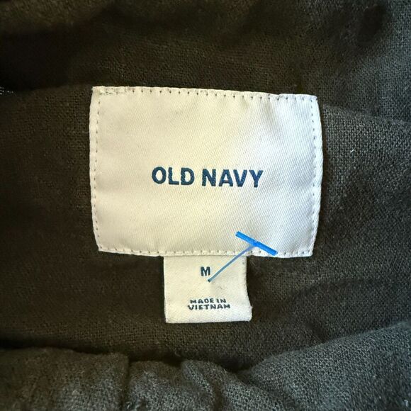 Old Navy Linen Blend Cinched Waist Zip Up Lightweight Jacket Summer Cooling M - Picture 3 of 4